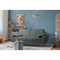 2-SITZER-SOFA SPRING in Webstoff Anthrazit Modern  - Chromfarben/Anthrazit, Design, Textil/Metall (157/85/92cm) - Livetastic