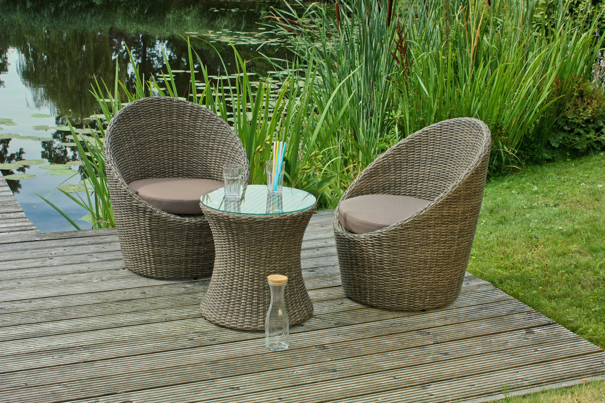 GARTENSET Stahl  - Klar/Schwarz, Basics, Glas/Kunststoff - Gardenson