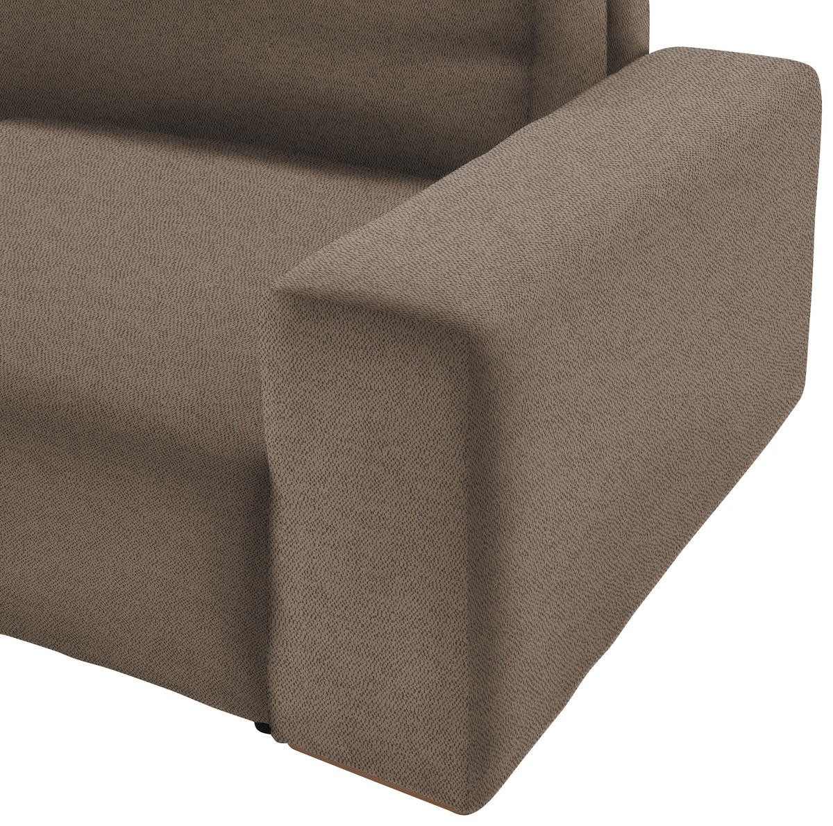 SCHLAFSOFA in Flachgewebe Braun  - Buchefarben/Schwarz, Konventionell, Holz/Kunststoff (255/86/123cm) - Livetastic