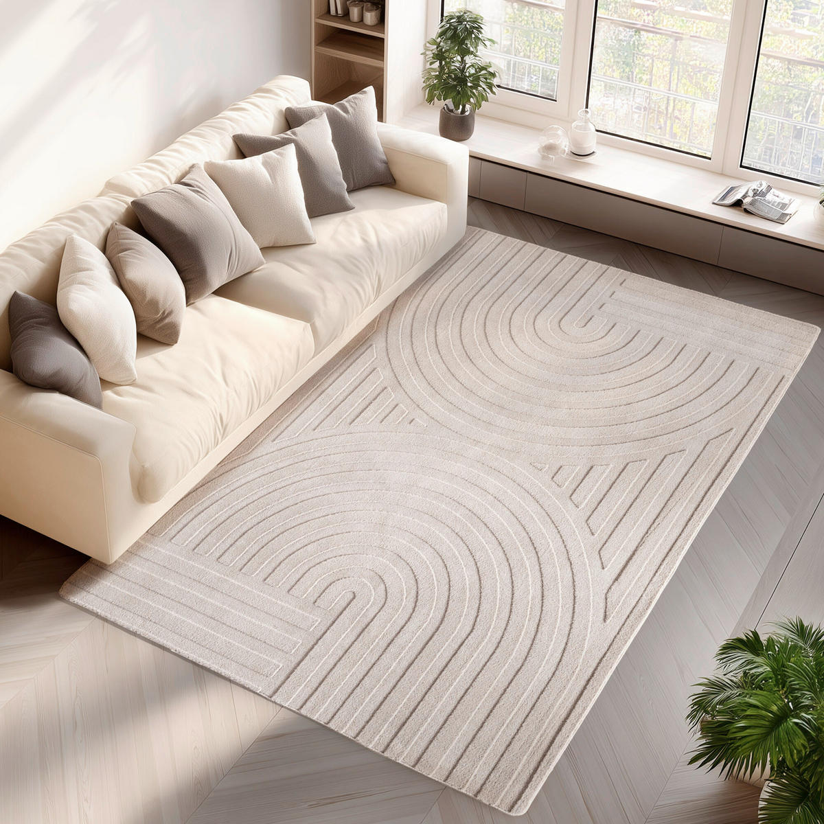 FLACHWEBETEPPICH 240/340 cm Pompei Creme  - Creme, KONVENTIONELL, Textil (240/340cm) - Novel
