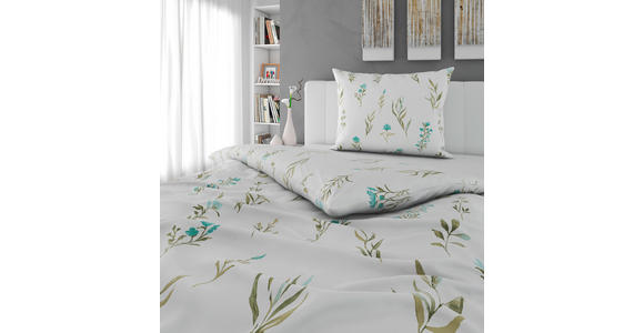 BETTWÄSCHE Mavie Satin 140/200 cm  - Türkis/Weiß, KONVENTIONELL, Textil (140/200cm) - Novel