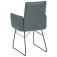 ARMLEHNSTUHL  in Stahl Mikrofaser  - Graublau/Schwarz, Design, Textil/Metall (61/91/60cm) - Dieter Knoll