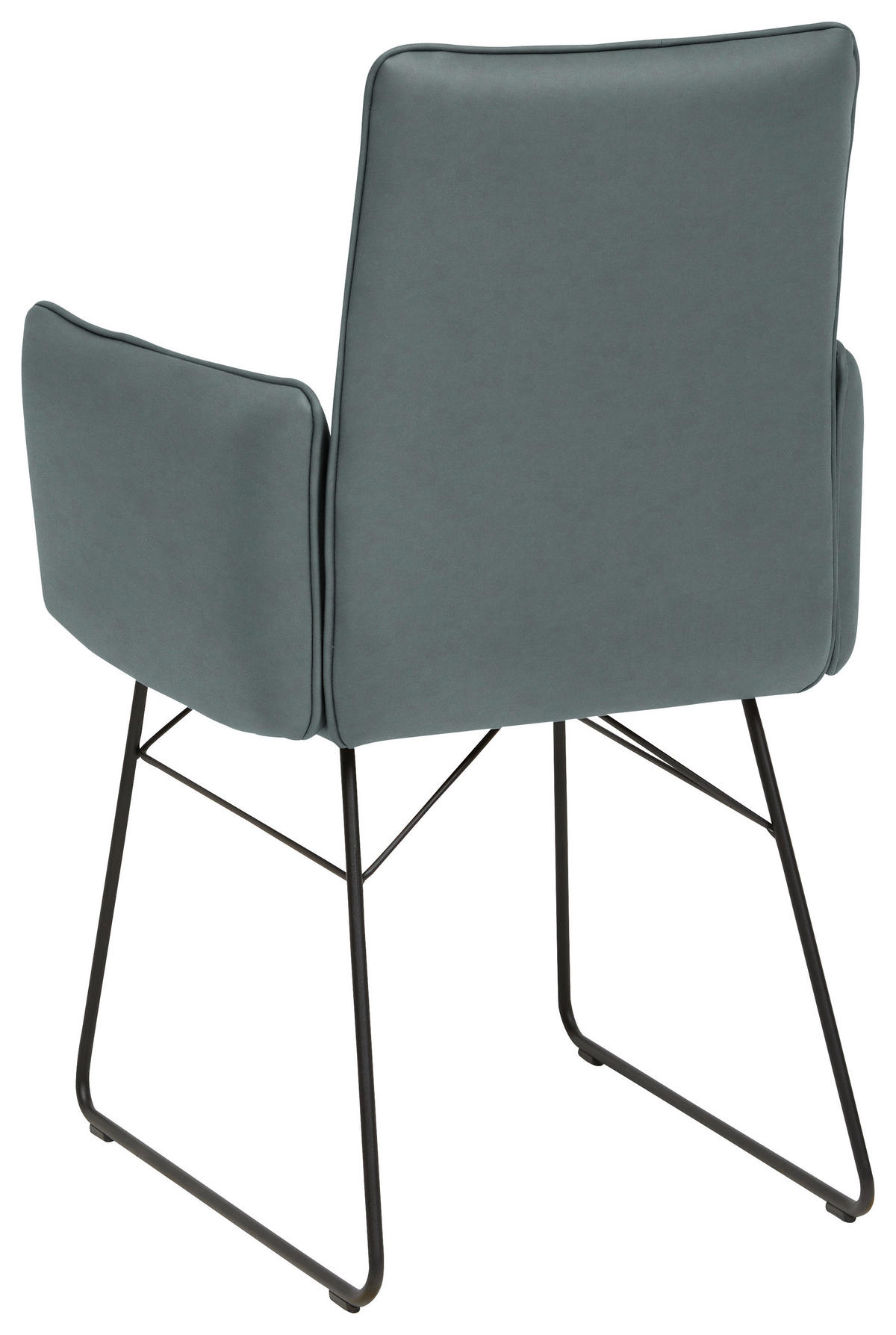 ARMLEHNSTUHL  in Stahl Mikrofaser  - Graublau/Schwarz, Design, Textil/Metall (61/91/60cm) - Dieter Knoll