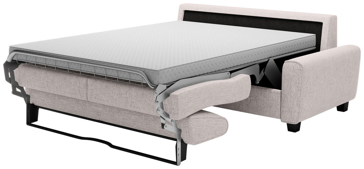 SCHLAFSOFA Webstoff Creme  - Creme/Schwarz, Design, Kunststoff/Textil (203/69-82/99cm) - Welnova