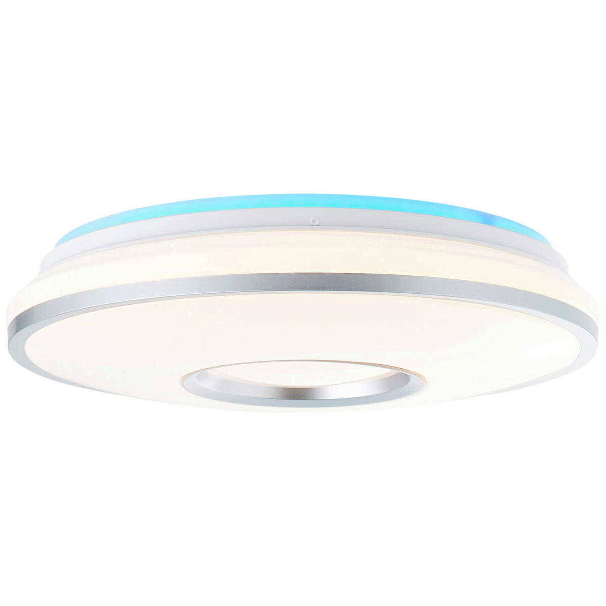 LED-DECKENLEUCHTE  39/10,3 cm    - Weiss/Silberfarben, Design, Kunststoff/Metall (39/10,3cm) - Brilliant