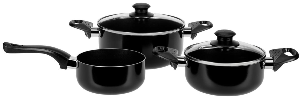SET DE OALE 5 piese  - străveziu/negru, Basics, sticlă/metal - Luca Bessoni