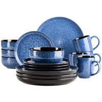 KOMBISERVICE Filippa 16-teilig  - Blau, Trend, Keramik - Mäser