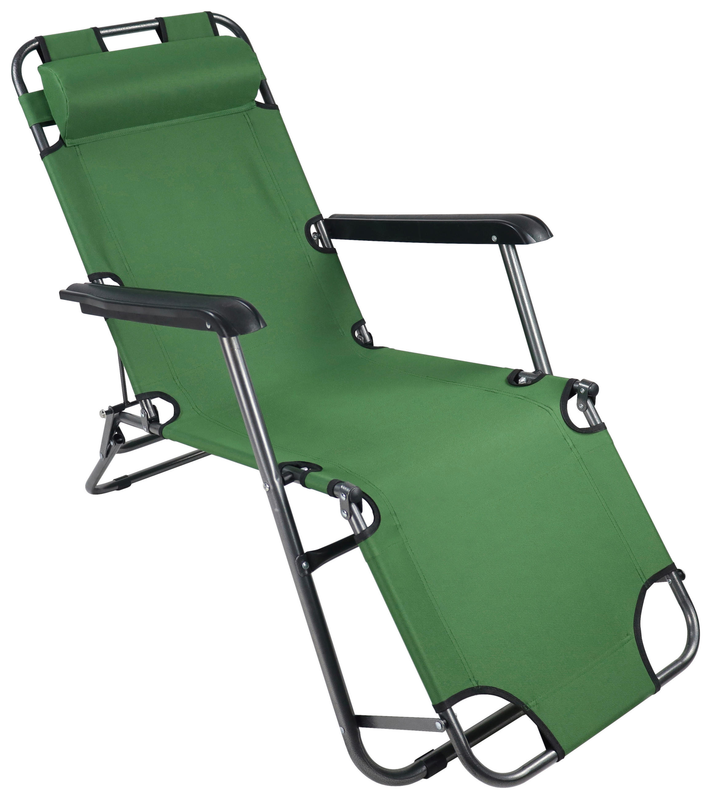 GARTENLIEGE 60/27/153 cm  - Grün, MODERN, Kunststoff/Textil (60/27/153cm) - Ambia Garden