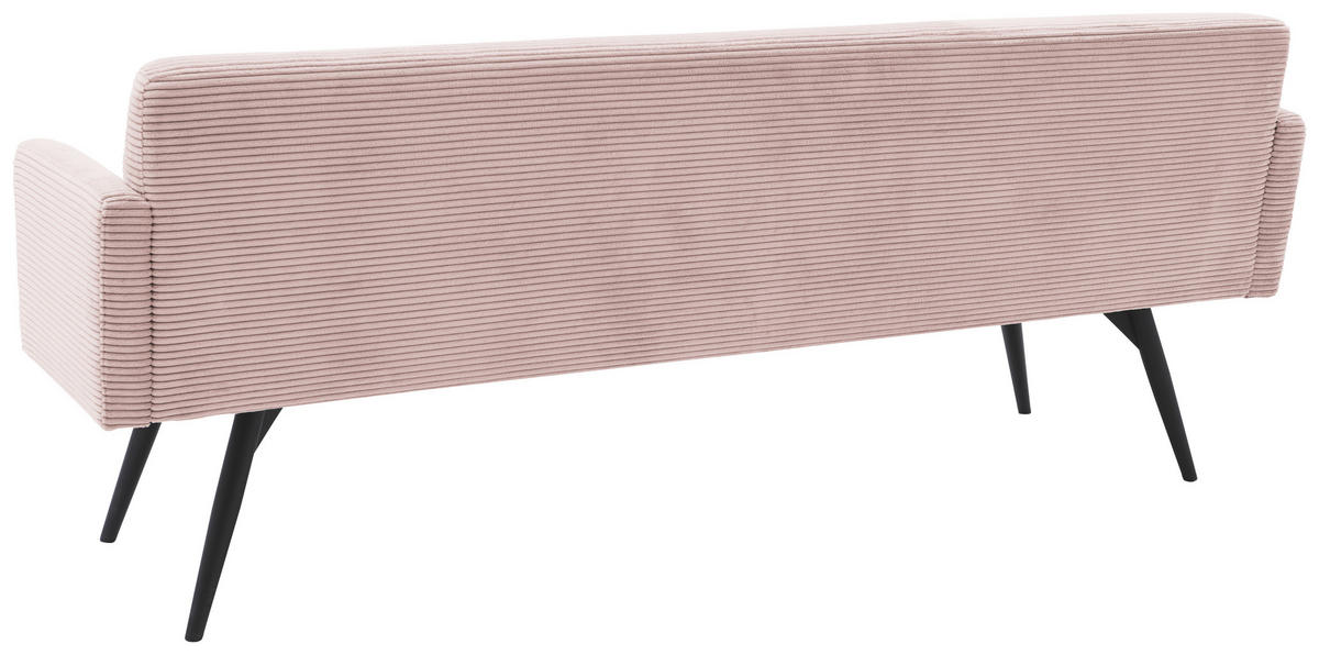 SITZBANK 216/86/68 cm Cord Hellrosa Metall  - Hellrosa/Schwarz, Design, Textil/Metall (216/86/68cm) - Dieter Knoll