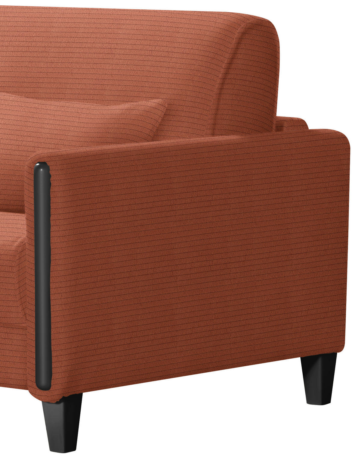 SCHLAFSOFA in Holz, Textil Schwarz, Rostfarben  - Rostfarben/Schwarz, Design, Holz/Textil (174/88/104cm) - Niels Andersson