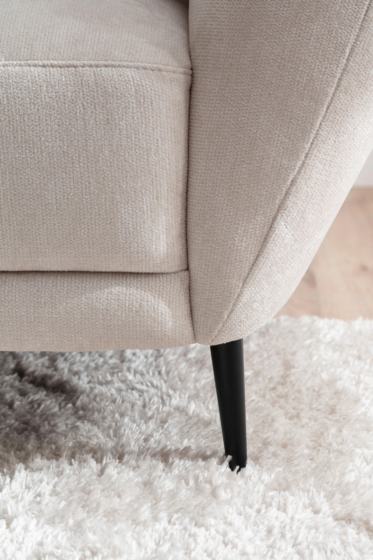 RÉCAMIERE Naturfarben Chenille Zierkissen, Rücken echt  - Schwarz/Naturfarben, KONVENTIONELL, Textil/Metall (224/70/97cm) - Hom`in