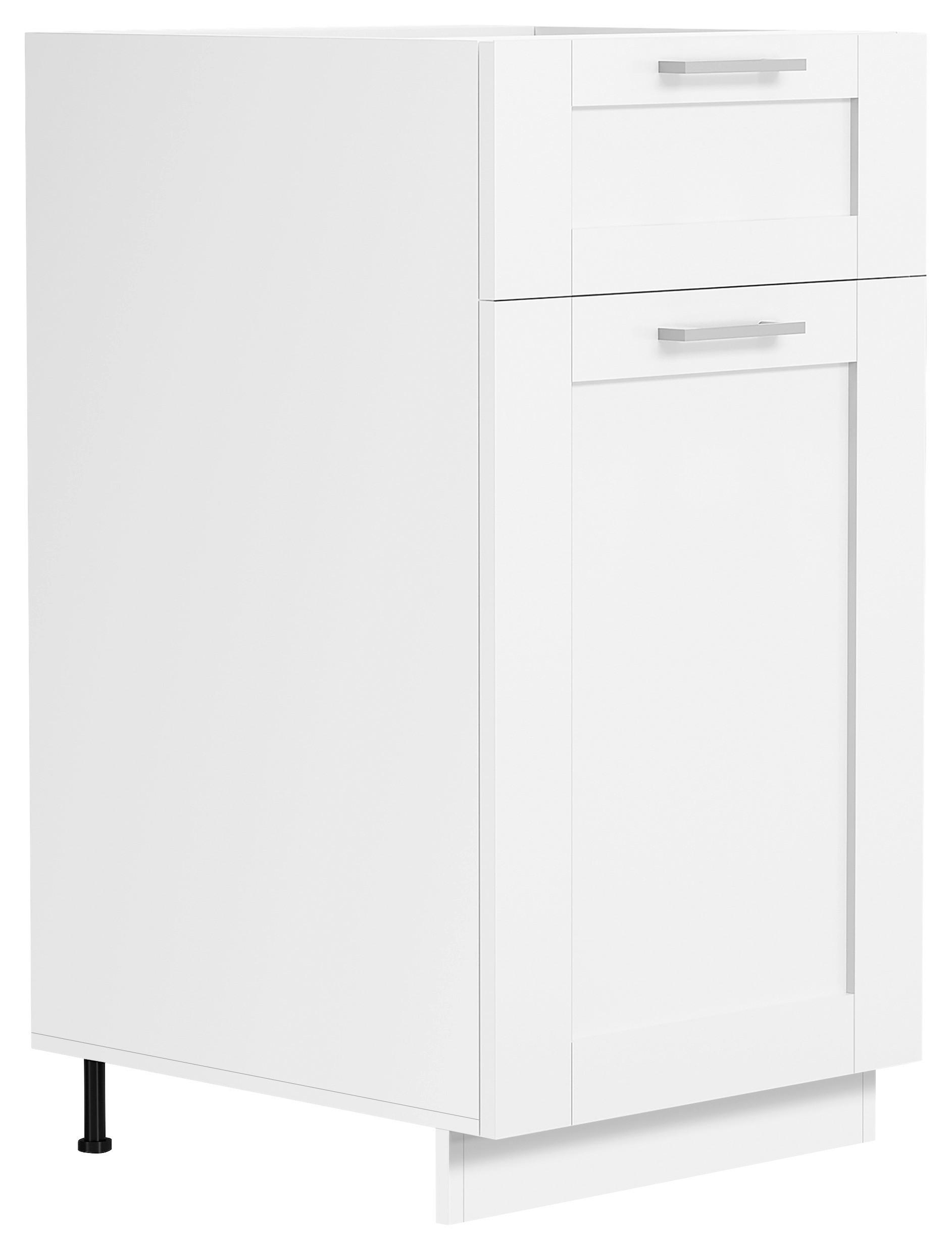 BÄNKSKÅP 40/82/46 cm  i vit  - vit/silver, Trend, trämaterial/plast (40/82/46cm) - MID.YOU