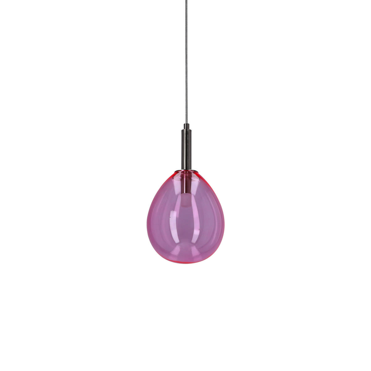 LED-HÄNGELEUCHTE 18/18/115 cm  - Chromfarben/Pink, Design, Glas/Metall (18/18/115cm)