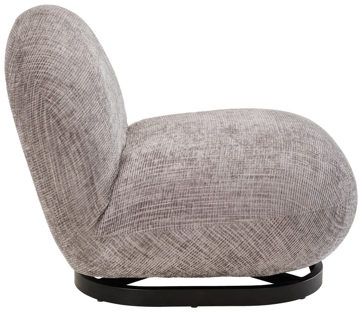SESSEL in Cord Hellgrau  - Hellgrau/Schwarz, Trend, Textil/Metall (75/66/87cm) - P & B