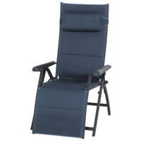 GARTEN-RELAXSESSEL Aluminium  - Anthrazit/Dunkelblau, KONVENTIONELL, Textil/Metall (69/124/84cm) - Siena Garden
