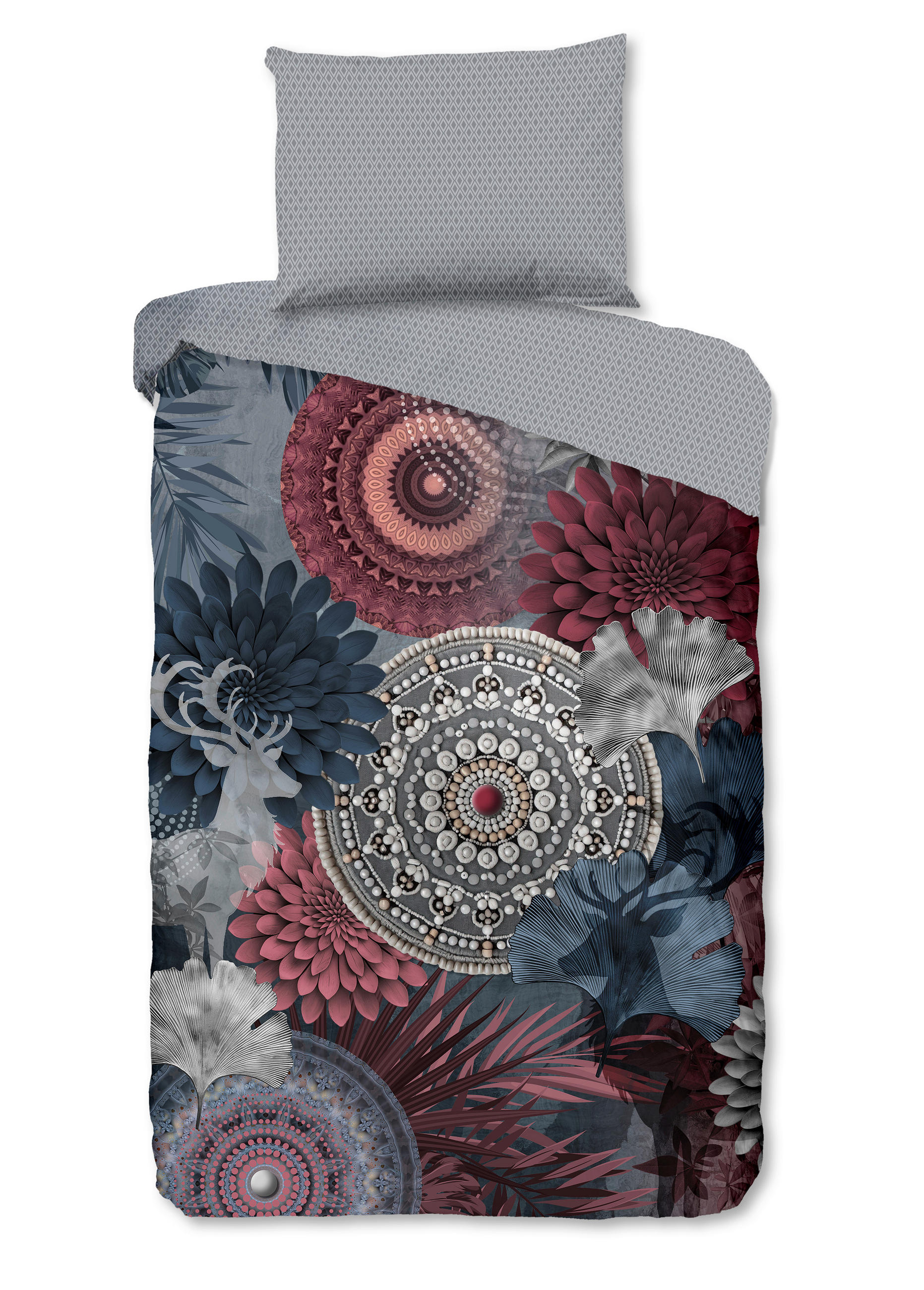 BETTWÄSCHE HIP Flanell, Biber 140/200 cm  - Bordeaux/Anthrazit, Basics, Textil (140/200cm)