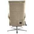 RELAXSESSEL in Leder Ecru  - Ecru/Edelstahlfarben, Design, Leder/Metall (70/124/85cm) - Cantus
