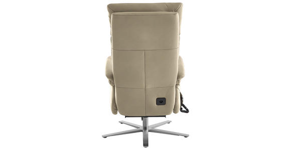 RELAXSESSEL in Leder Ecru - Ecru/Edelstahlfarben, Design, Leder/Metall (70/124/85cm) - Cantus