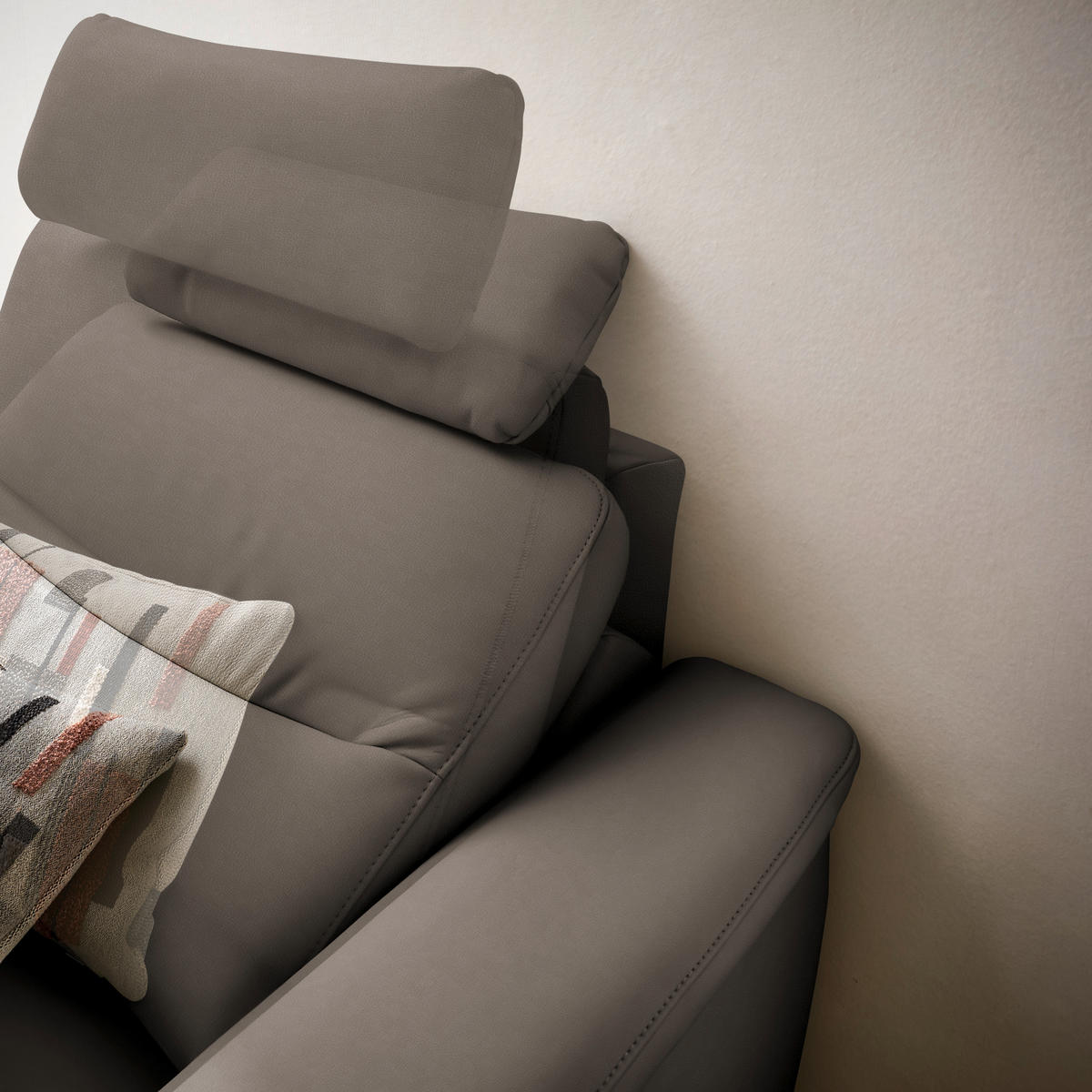 ECKSOFA  in Echtleder Graubraun  249/280 cm  - Anthrazit/Graubraun, Design, Leder/Metall (249/280cm) - Himolla Komfortklass