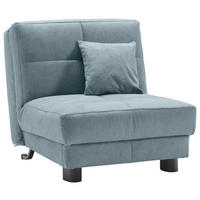 SCHLAFSESSEL Mikrovelours Hellblau    - Schwarz/Hellblau, KONVENTIONELL, Textil/Metall (85/85/100cm) - Carryhome