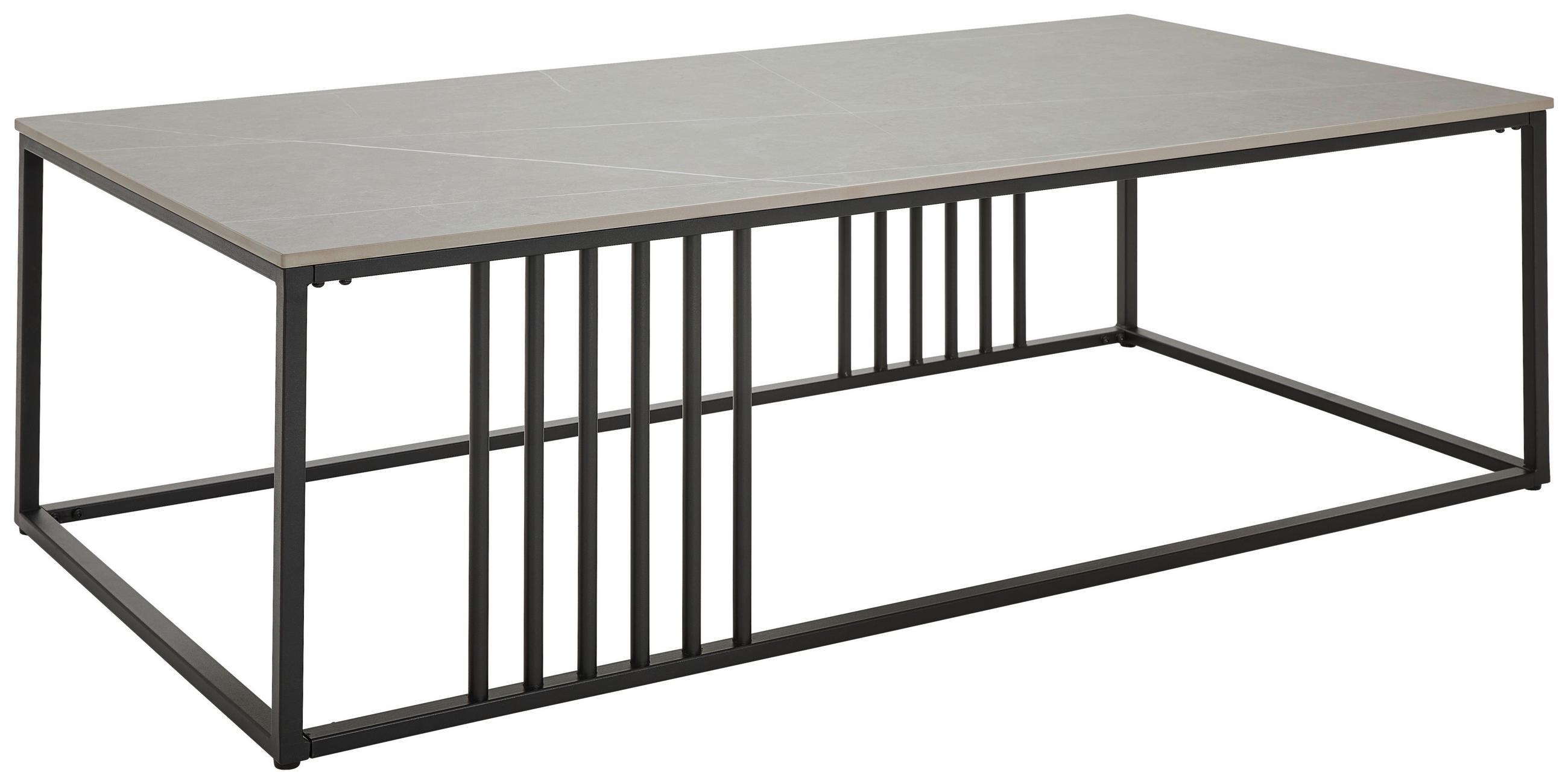 COUCHTISCH rechteckig Grau, Schwarz  - Schwarz/Grau, LIFESTYLE, Keramik/Metall (140/40/70cm) - MID.YOU