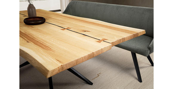 ESSTISCH in Holz, Metall 160/90/76 cm  - Eichefarben/Schwarz, Design, Holz/Metall (160/90/76cm) - Moderano