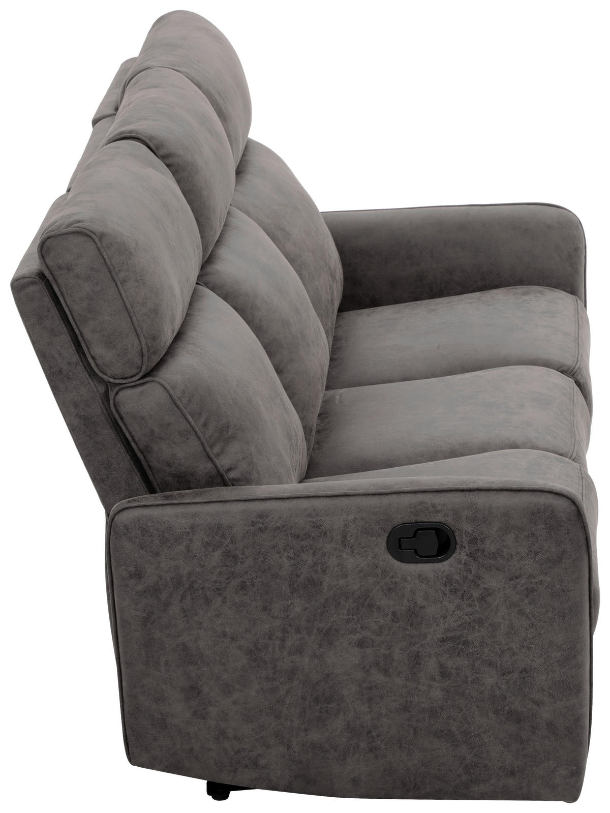 3-SITZER-SOFA Mikrofaser Grau  - Schwarz/Grau, Design, Holz/Kunststoff (185/105/93cm) - Livetastic