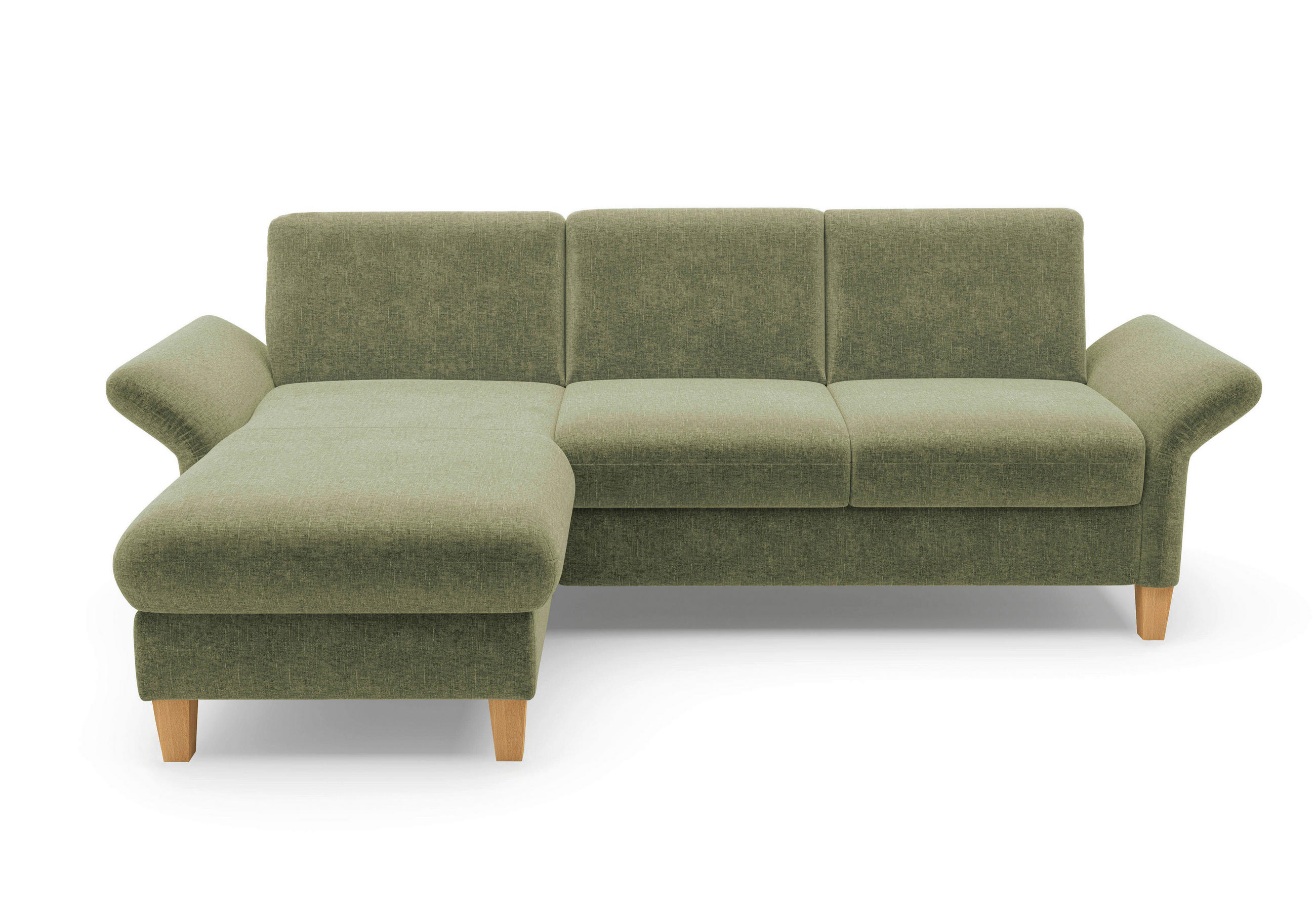 ECKSOFA ROCHELLE E Hellgrün Flachgewebe  - Eichefarben/Hellgrün, KONVENTIONELL, Holz/Textil (164/251cm) - Sit & More