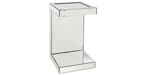 BEISTELLTISCH in Glas, Holzwerkstoff - Silberfarben, Design, Glas/Holzwerkstoff (30,5/50,5/30,5cm) - Xora