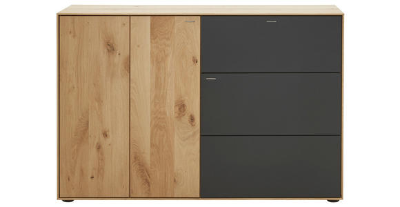 SCHUHSCHRANK 117,5/81/39 cm - Eichefarben/Anthrazit, Natur, Holz/Kunststoff (117,5/81/39cm) - Valnatura