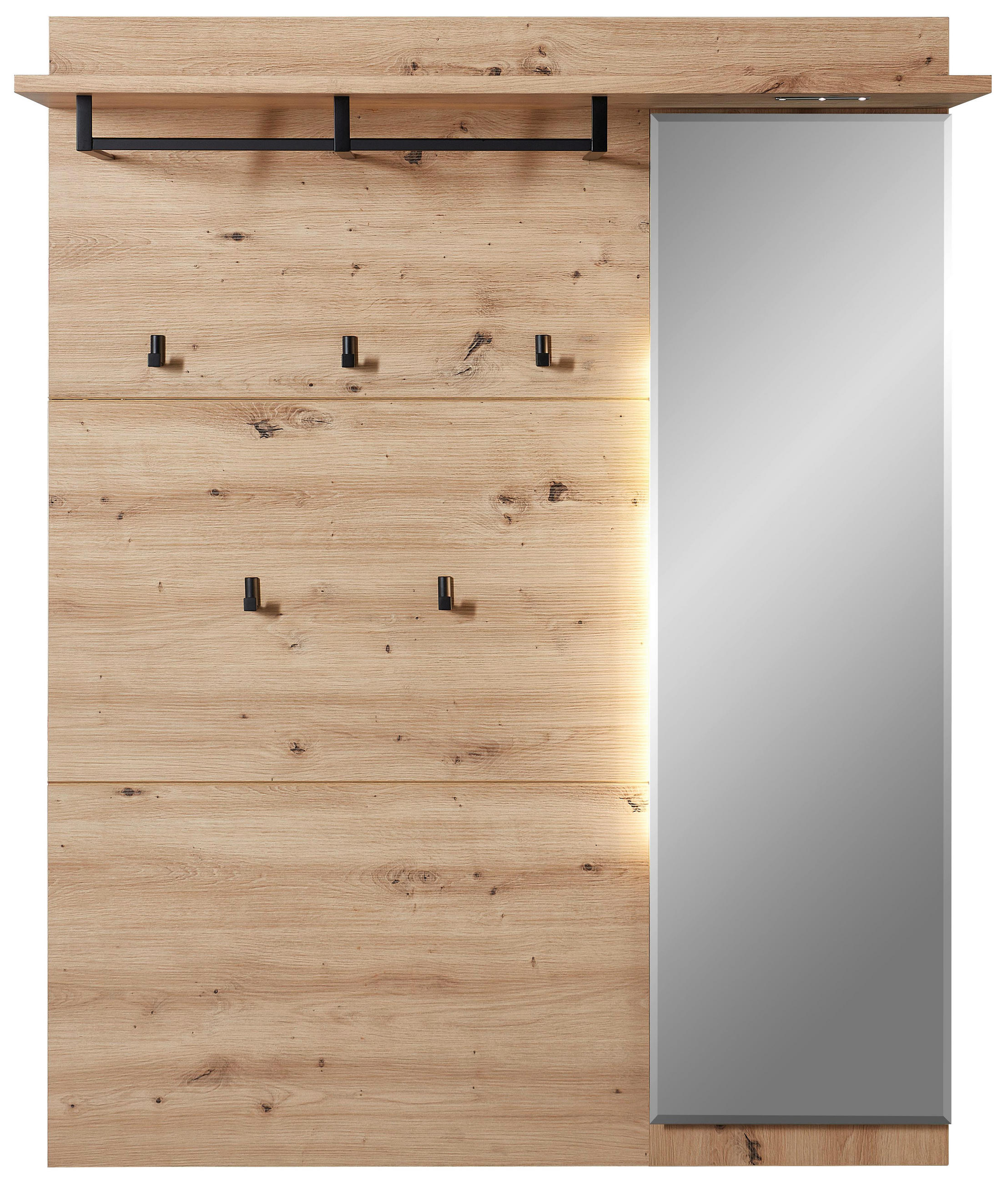 VEŠIAKOVÝ PANEL, dub artisan, 120/153/30 cm - dub artisan, Design, kov/kompozitné drevo (120/153/30cm) - Voleo