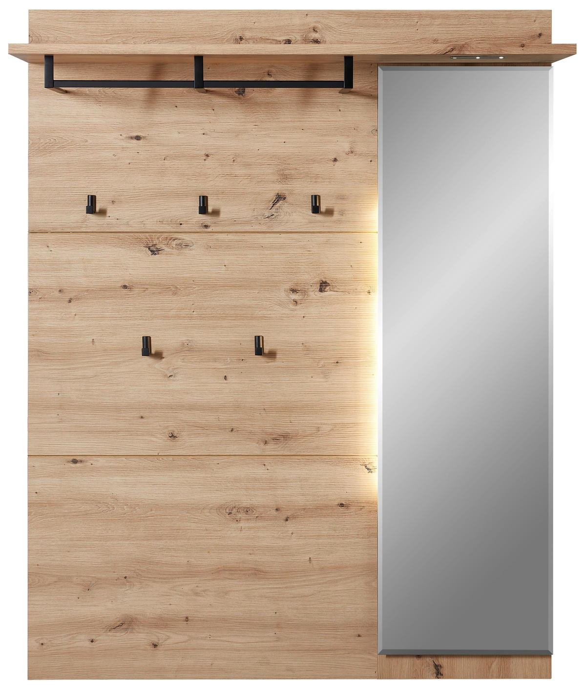 GARDEROBENPANEEL  in 120/153/30 cm  - Eiche Artisan, Design, Glas/Holzwerkstoff (120/153/30cm) - Voleo