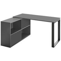 ECKSCHREIBTISCH 145/120/75 cm  in Graphitfarben, Schwarz  - Schwarz/Graphitfarben, MODERN, Holzwerkstoff/Metall (145/120/75cm) - Novel