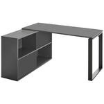ECKSCHREIBTISCH 145/120/75 cm  in Graphitfarben, Schwarz  - Schwarz/Graphitfarben, MODERN, Holzwerkstoff/Metall (145/120/75cm) - Novel