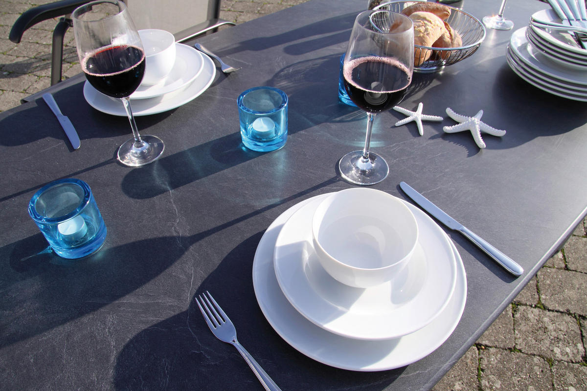 SET DE JARDIN   - Platinfarben/Dunkelgrau, Basics, Textil/Metall (160/90/72cm) - Acamp