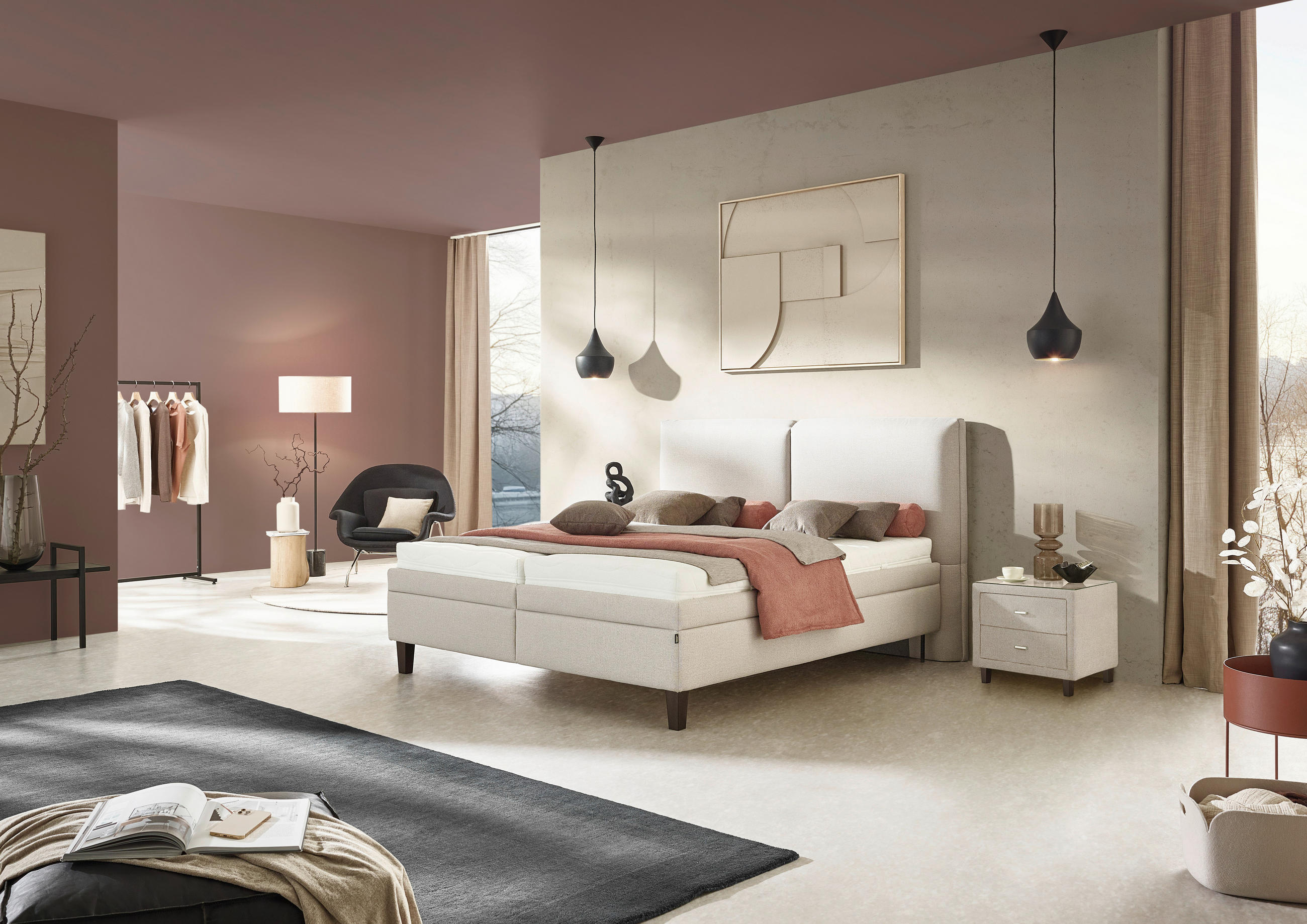 POLSTERBETT Matratze, Lattenrost, Bettkasten 180/200 cm  in Beige  - Beige/Weiß, KONVENTIONELL, Holz/Textil (180/200cm) - Dieter Knoll