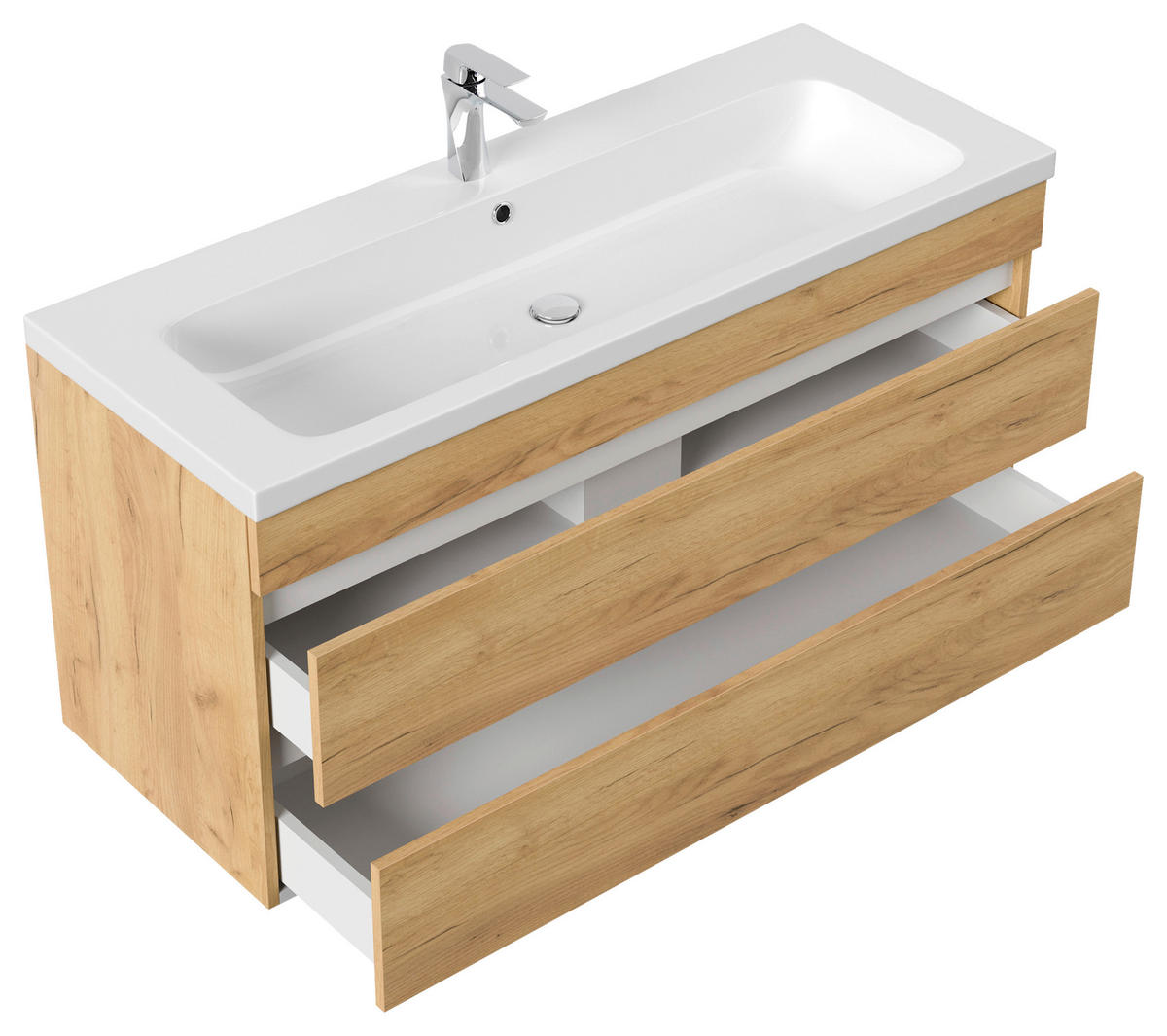 WASCHTISCHKOMBI 120 cm  - Eichefarben/Weiß, Basics, Holzwerkstoff/Stein (120cm) - MID.YOU