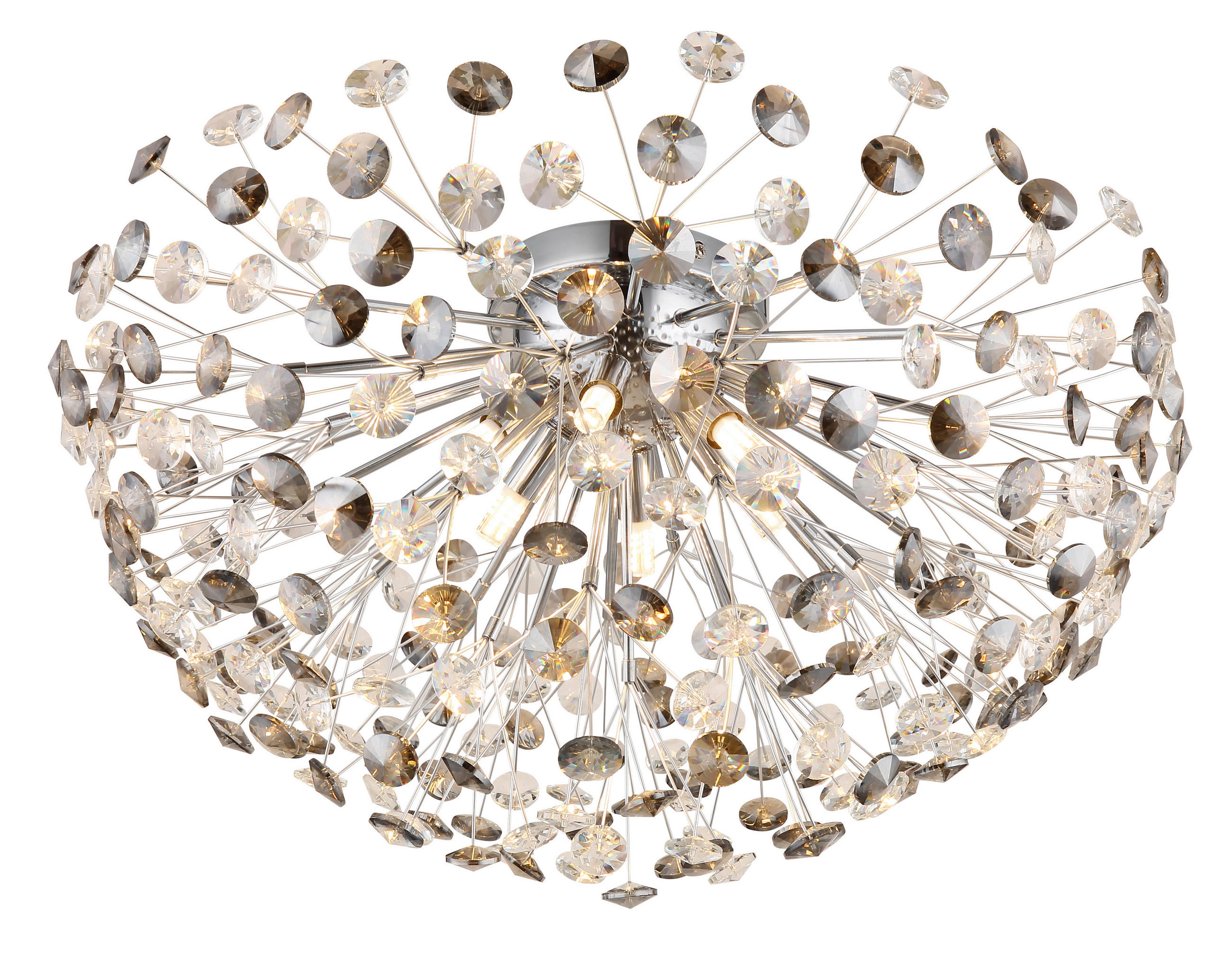 KRISTALL-DECKENLEUCHTE 60/32,5 cm   - Klar/Chromfarben, KONVENTIONELL, Glas/Metall (60/32,5cm) - Globo