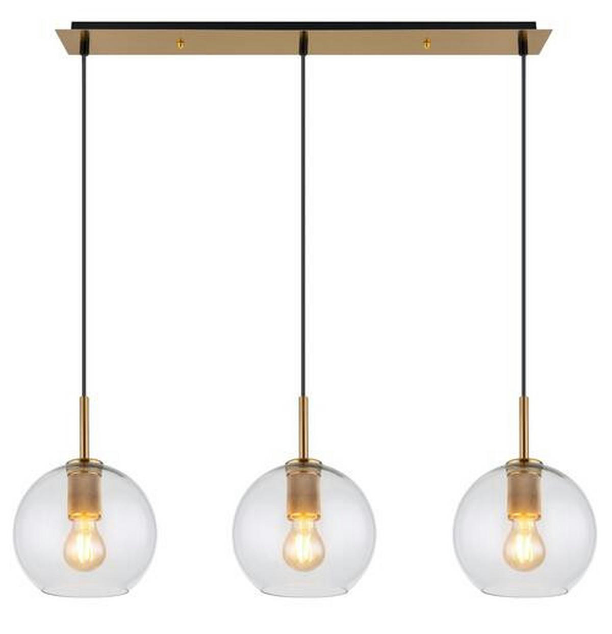 ZÁVĚSNÉ SVÍTIDLO, 90/20/120 cm  - černá/čiré, Design, kov/plast (90/20/120cm) - Globo