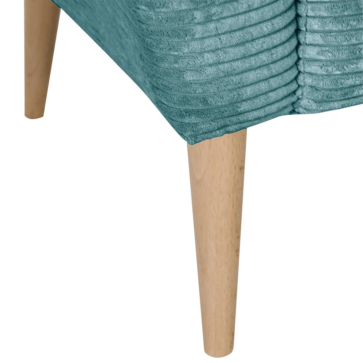 SESSEL in Cord Petrol  - Petrol/Naturfarben, Trend, Holz/Textil (77/80/93cm)