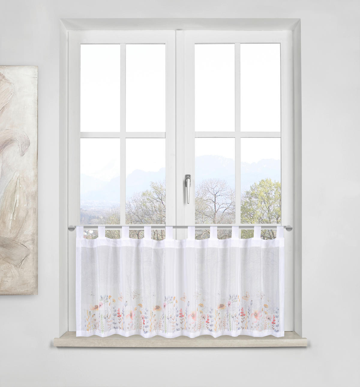 KURZGARDINE    135/45 cm  - Multicolor/Weiß, Natur, Textil (135/45cm) - Esposa