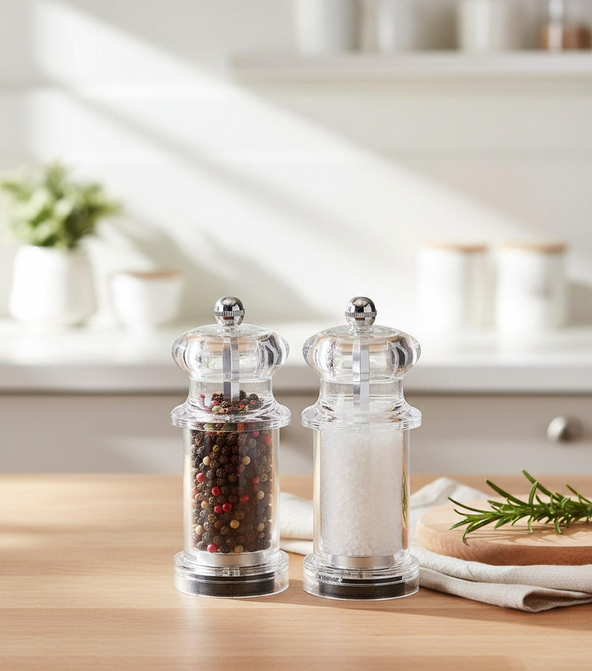 SALZ- UND PFEFFERMÜHLE - Transparent/Silberfarben, Basics, Keramik/Kunststoff (9/4/11cm) - moHA!