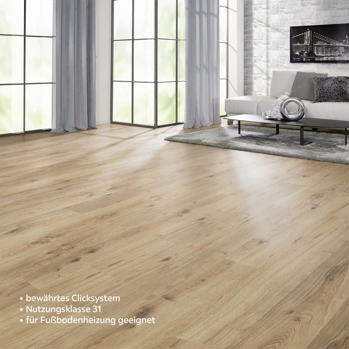 LAMINATBODEN Eiche Home  per  m² - Eichefarben, Design, Holzwerkstoff (138/19,3/0,7cm) - Venda