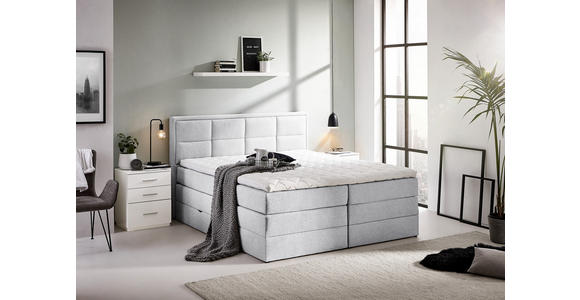 BOXSPRINGBETT 180/200 cm  in Greige  - Greige/Schwarz, KONVENTIONELL, Kunststoff/Textil (180/200cm) - Carryhome