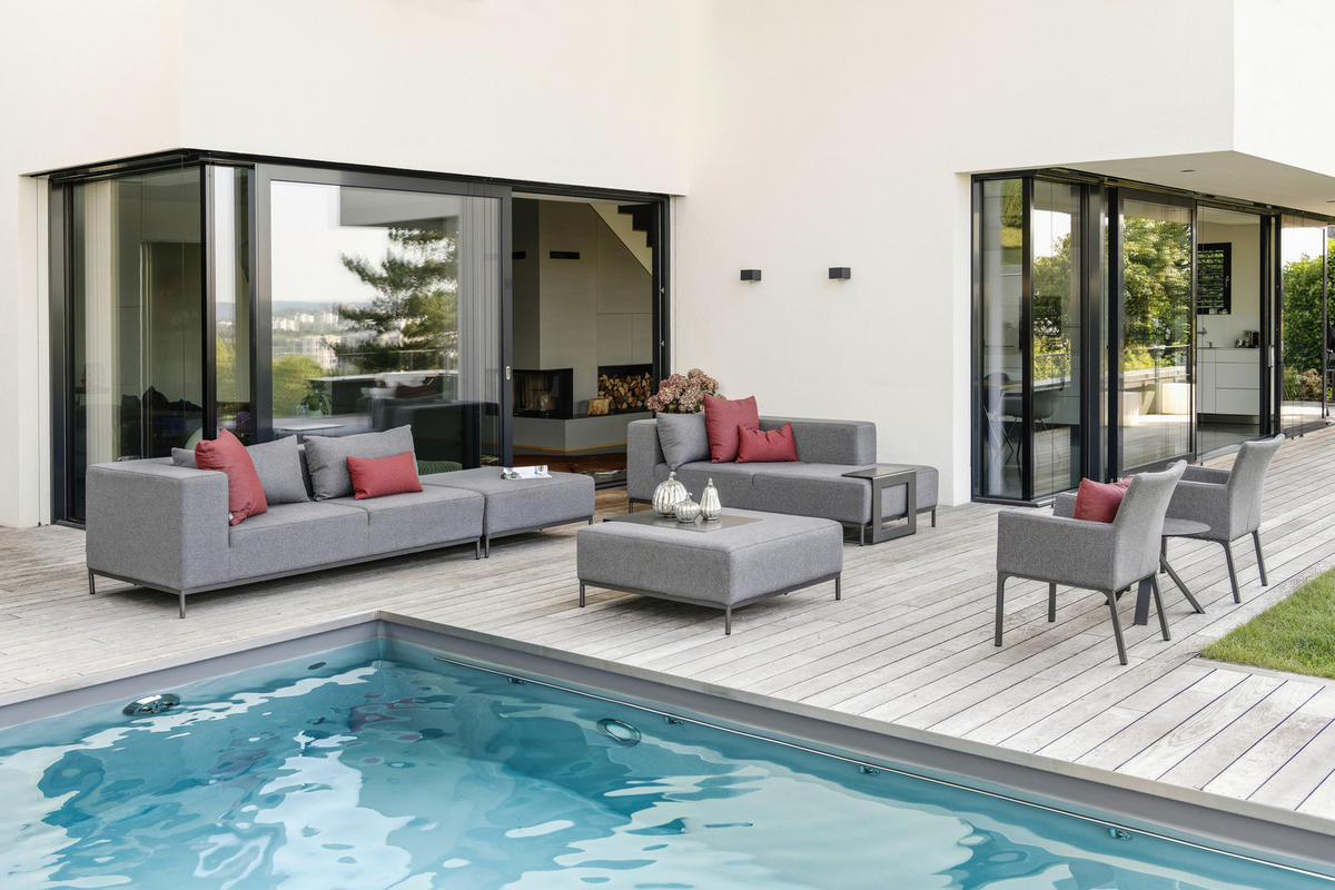 OUTDOOR-KISSEN Raute  - Rot, Basics, Textil (35/55cm) - Stern