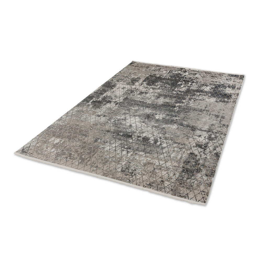 Thumbnail - Schöner Wohnen Webteppich Vision, Anthrazit, Textil, Abstraktes, rechteckig, 133x190 cm, für Fußbodenheizung geeignet, a...
