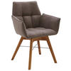 ARMLEHNSTUHL in Holz, Textil Eichefarben, Cappuccino  - Eichefarben/Cappuccino, Design, Holz/Textil (61/87/63cm) - Waldwelt