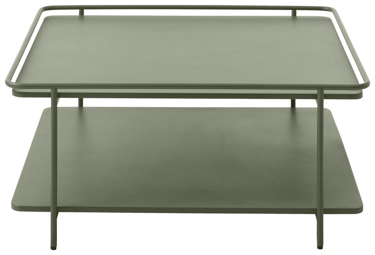 COUCHTISCH 75/75/34,3 cm quadratisch Olivgrün  - Olivgrün, Basics, Metall (75/75/34,3cm) - Xora