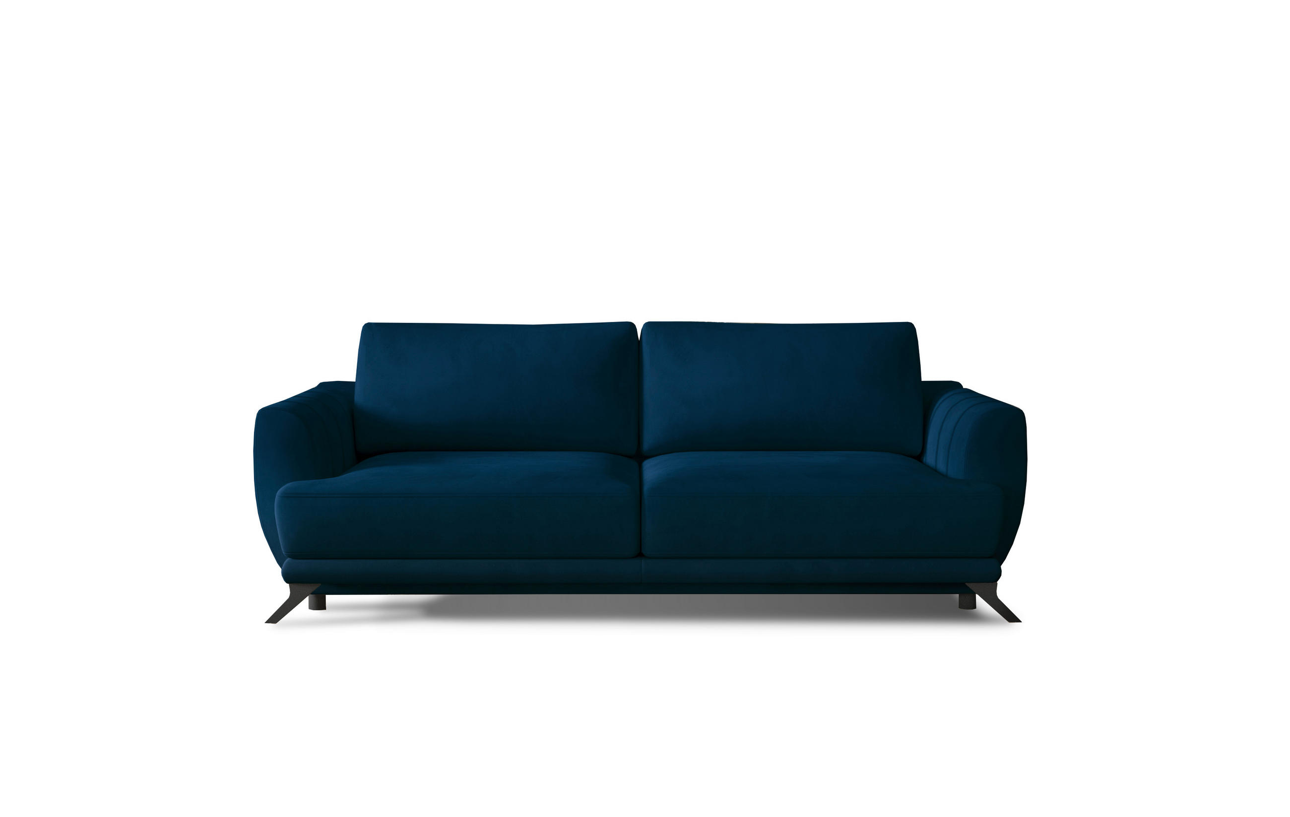 SCHLAFSOFA Samt Blau  - Blau/Schwarz, Design, Textil/Metall (242/90/95cm) - MID.YOU
