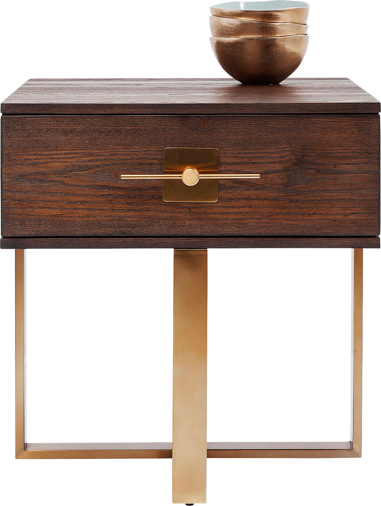 KOMMODE  in 55/60/55 cm  - Messingfarben/Braun, Trend, Holzwerkstoff/Metall (55/60/55cm) - Kare-Design